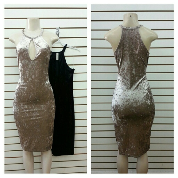 Velvet Halter Dress