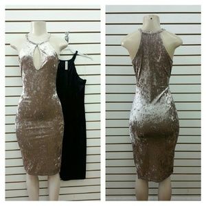 Velvet Halter Dress