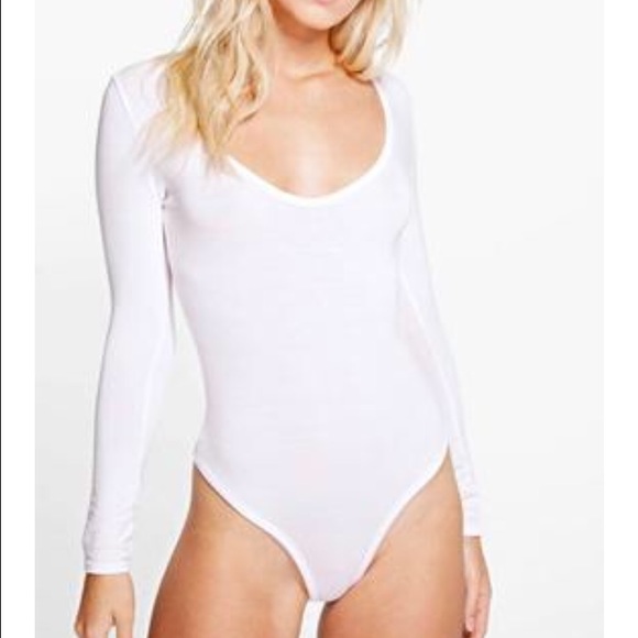 NWT Petite white thong bodysuit