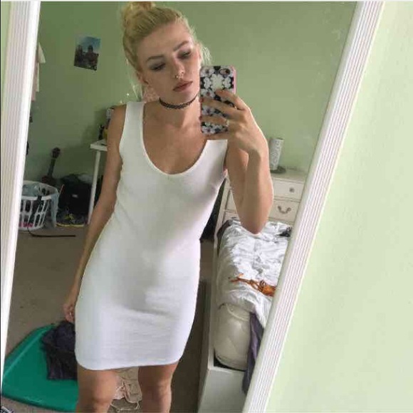 White fitted mini dress