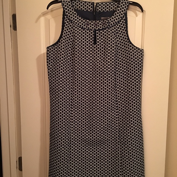 Very classy blue and white Ann Taylor dress!