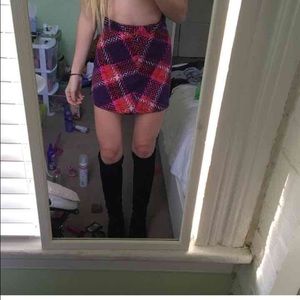 Colorful plaid skirt