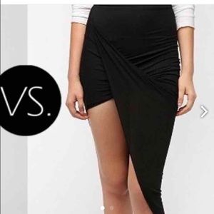 Asymmetrical black skirt