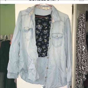 Bundle with crop top and button down