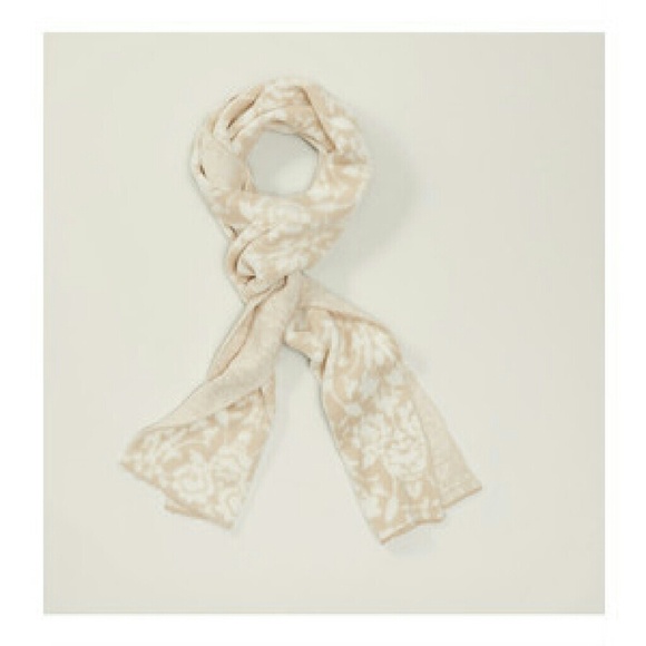 Ann Taylor LOFT Brushed Floral Scarf beige cream