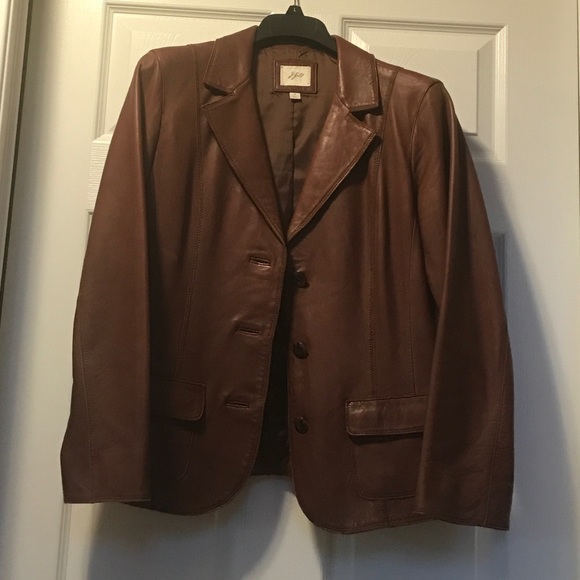 Brown leather jacket