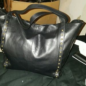 TANO Black Leather Tote