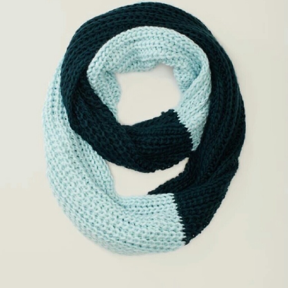 Ann Taylor LOFT blue color block infinity scarf