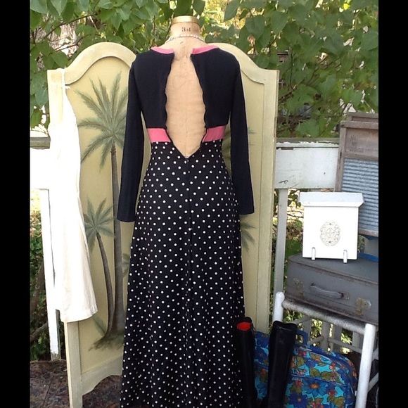 VTG HIPPIE POLKA DOT DRESS.."MR BOOTS" - Picture 4 of 4