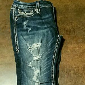 Rock Revival Boot Cut Jeans Distressed Like New