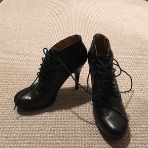 Black lace up booties. Size 6