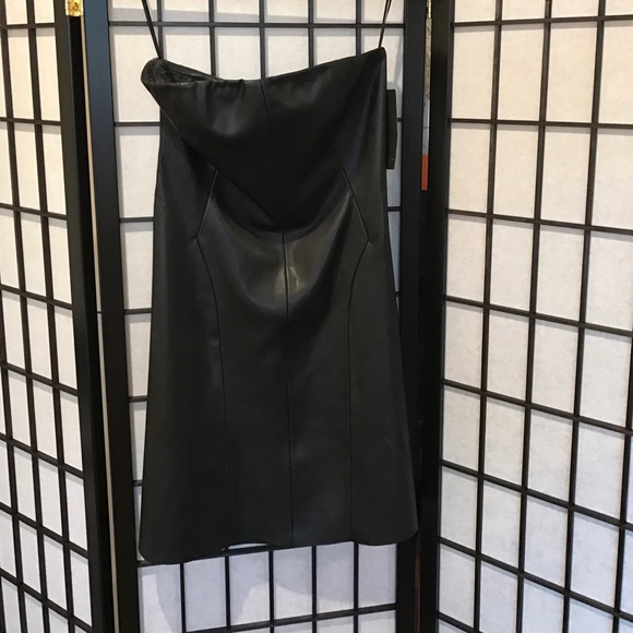 Zara faux leather strapless dress