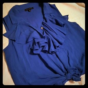 Love culture blue cropped top tie