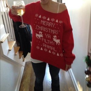 "Filthy Animals" Christmas sweater