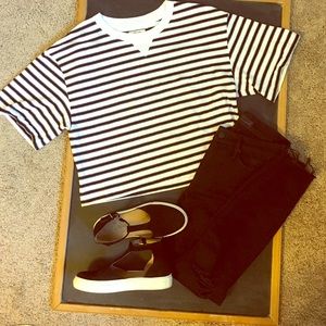 MADEWELL striped crop t-shirt