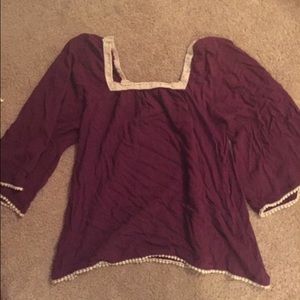 Maroon Peasant Blouse