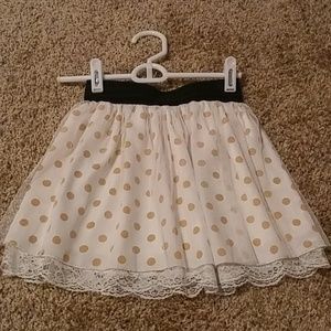 White and Gold Polka Skirt