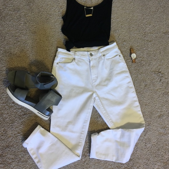 LOFT *new* high-rise ankle skinny white jean