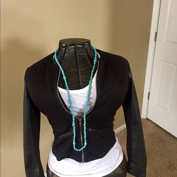 Black with leather Blazer