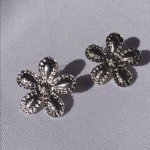 Silver flower earrings