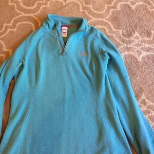 Baby blue north face half zip