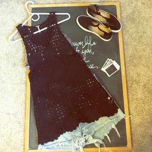 FREE PEOPLE black crochet tank