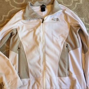 White north face zip up