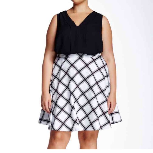 Amanda & Chelsea plus size bias print skirt sz 20