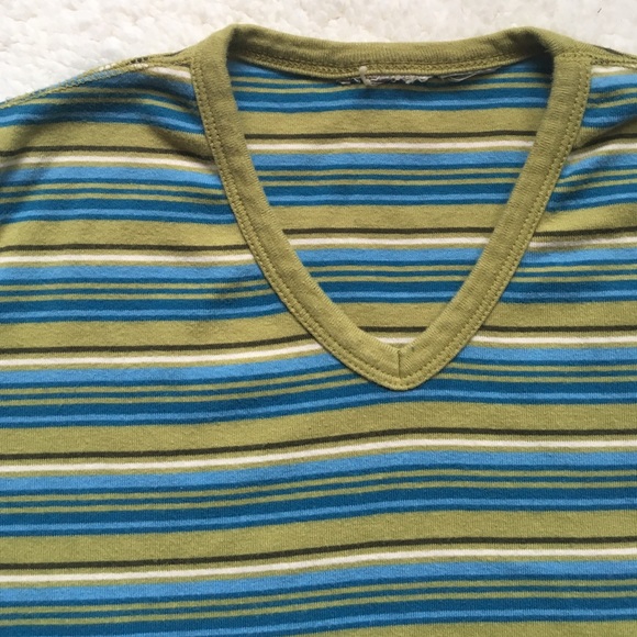 *Sold* Striped V Neck Vintage Crop Top - Picture 2 of 4