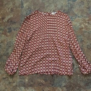 Red pattern blouse