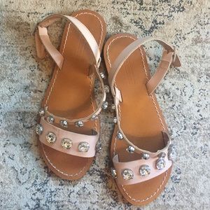 Zara rhinestone sandals. Blush. Size 6 brand new!
