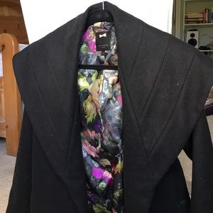 Black Ted Baker pea coat size 2