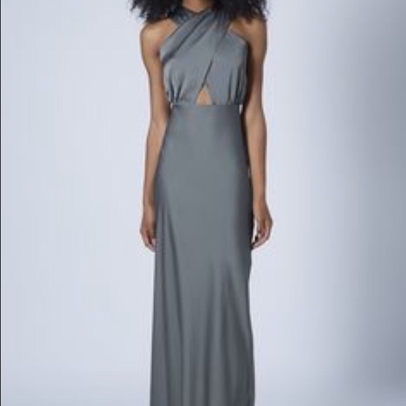 Topshop satin crossover maxi dress