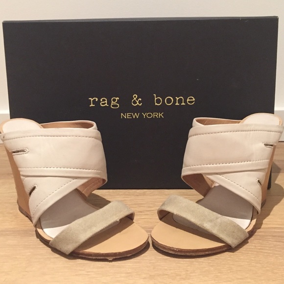 Rag & Bone natural canvas Shaw Mule, size 37