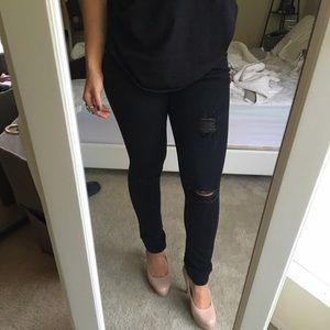Black jeans with rips