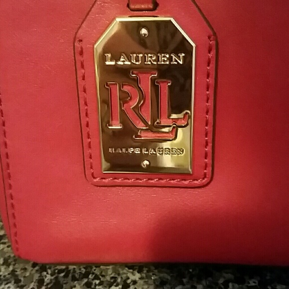 3X HOST PICK Ralph Lauren "Winifred" Red and Gold Leather Bag. - Picture 3 of 8