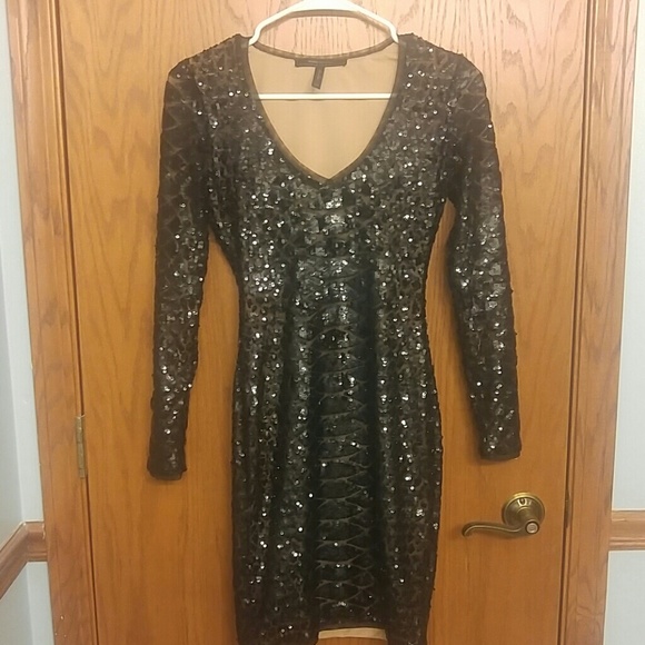 BCBG Black Sequin Dress! XXS