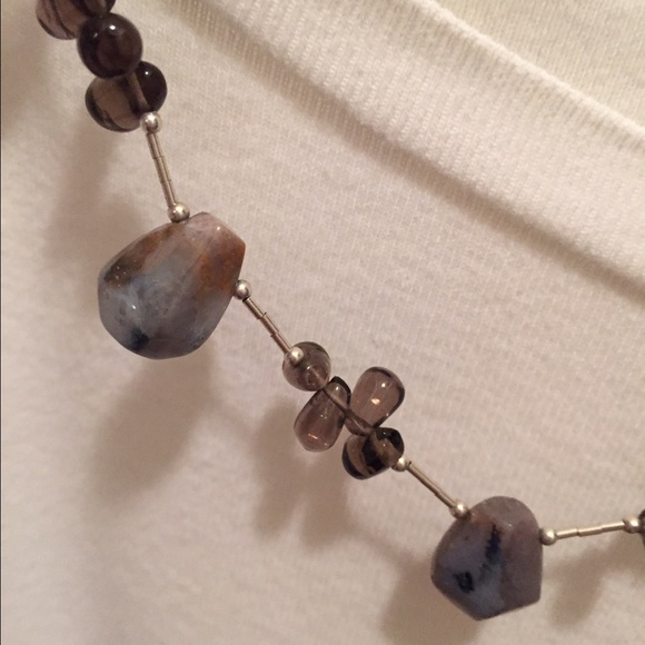 Beaded stone necklace.