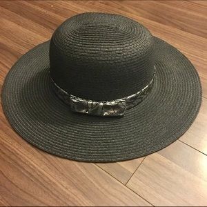 bebe black beach hat