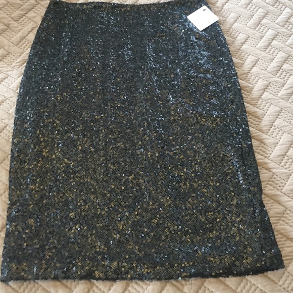 Black sequin pencil skirt