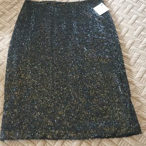 Black sequin pencil skirt