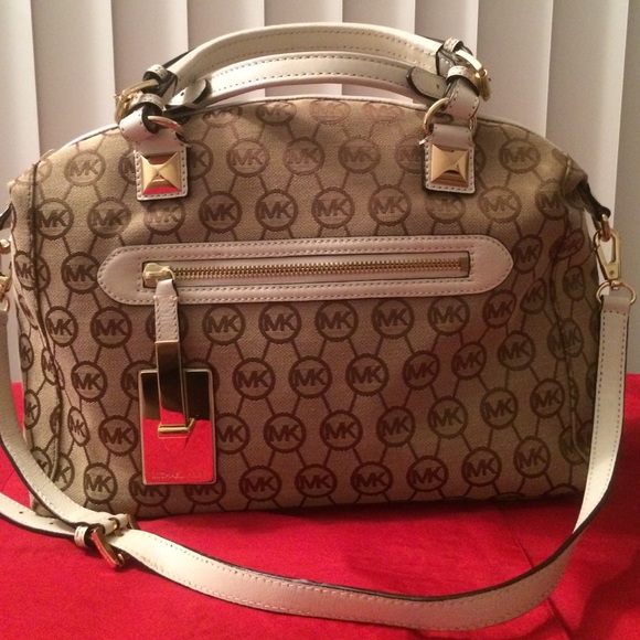 Michael Kors tan monogram bag