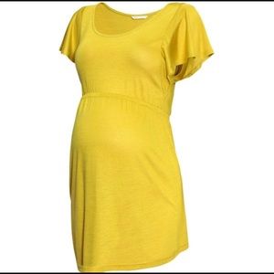 H&M mama maternity mustard yellow jersey dress