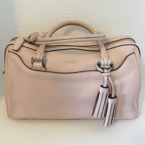 Blush Coach Legacy Leather Handbag with Tassels