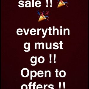 Open to offers everything must go