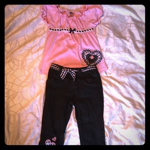 Top and jean bottoms set