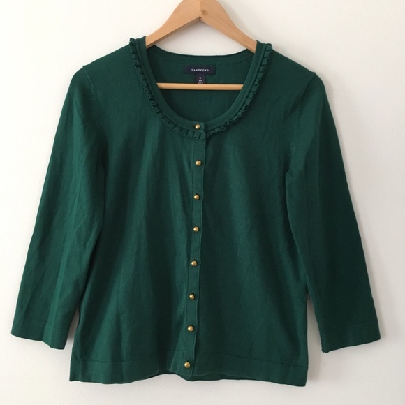 ⚜️SALE⚜️ Green cardigan with ruffle trim
