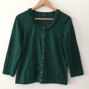 ⚜️SALE⚜️ Green cardigan with ruffle trim