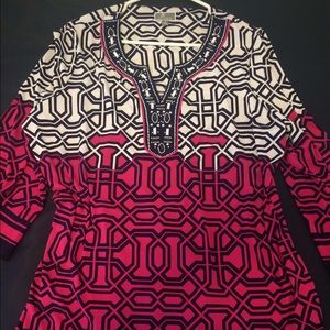 Pink, Navy & White Blouse