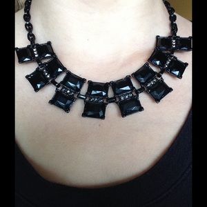 Black necklace with rhinestones